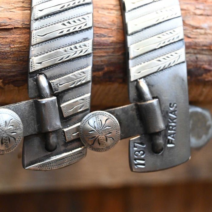 #1137 David Farkas Silver Mounted Bars 6pt. Spurs
