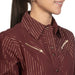 Cruel Denim Women's Stripe Burgundy Pearl Snap Shirt WOMEN - Clothing - Tops - Long Sleeved Cruel Denim