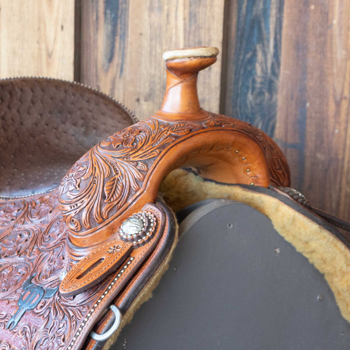 15" USED CACTUS TEAM ROPING SADDLE Saddles - Used CACTUS SADDLERY
