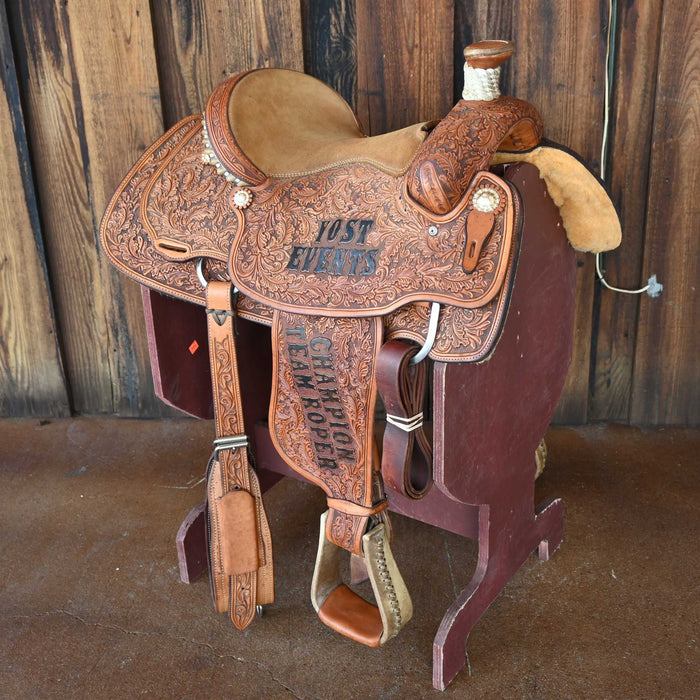 14.5" USED YOST TEAM ROPING SADDLE