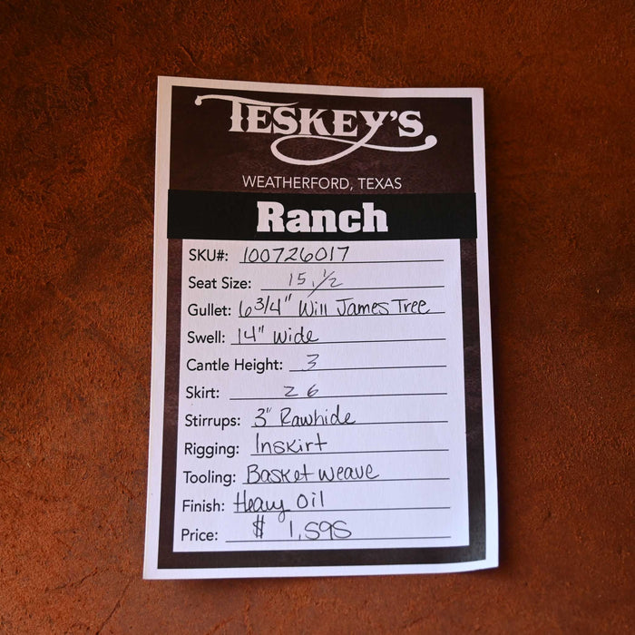 15.5" TESKEY'S STRIP DOWN RANCH SADDLE