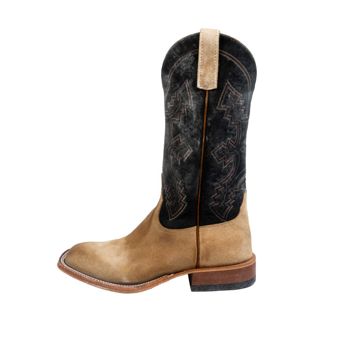 Anderson Bean Men's Square Toe Tan Crazyhorse Black Western Boot MEN - Footwear - Western Boots Anderson Bean Boot Co.