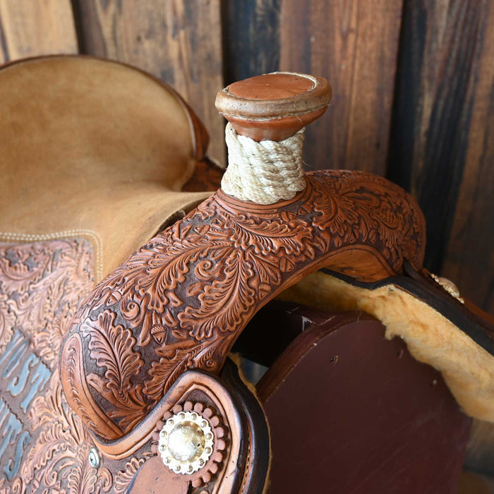 14.5" USED YOST TEAM ROPING SADDLE