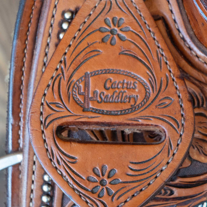 15" USED CACTUS TEAM ROPING SADDLE Saddles - Used CACTUS SADDLERY