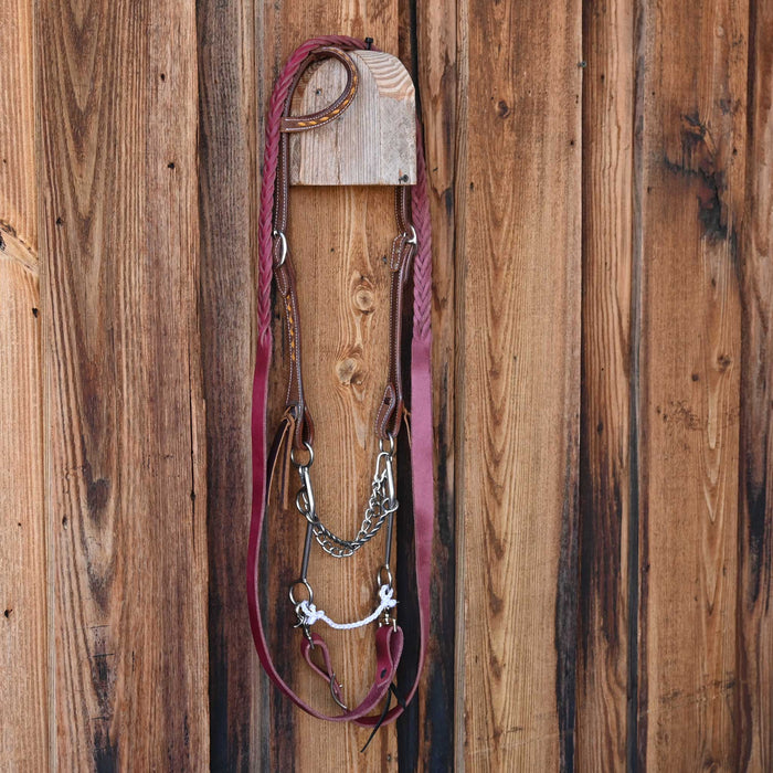 JD Bits Twisted Wire Snaffle Bridle Rig w/Single Ear Headstall