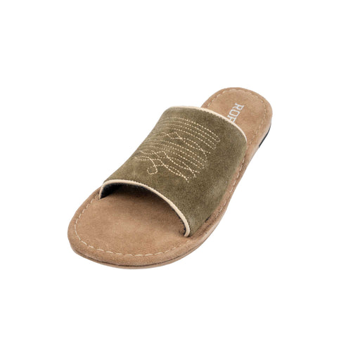 Roper Women's Hampton Green Cow Suede Slide Sandal WOMEN - Footwear - Sandals Roper Apparel & Footwear