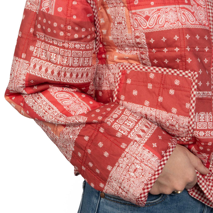 Red Bandana Quilted Patchwork Jacket WOMEN - Clothing - Outerwear - Jackets En Merci