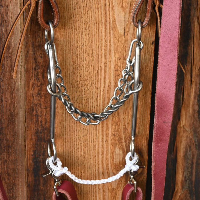 JD Bits Twisted Wire Snaffle Bridle Rig w/Single Ear Headstall