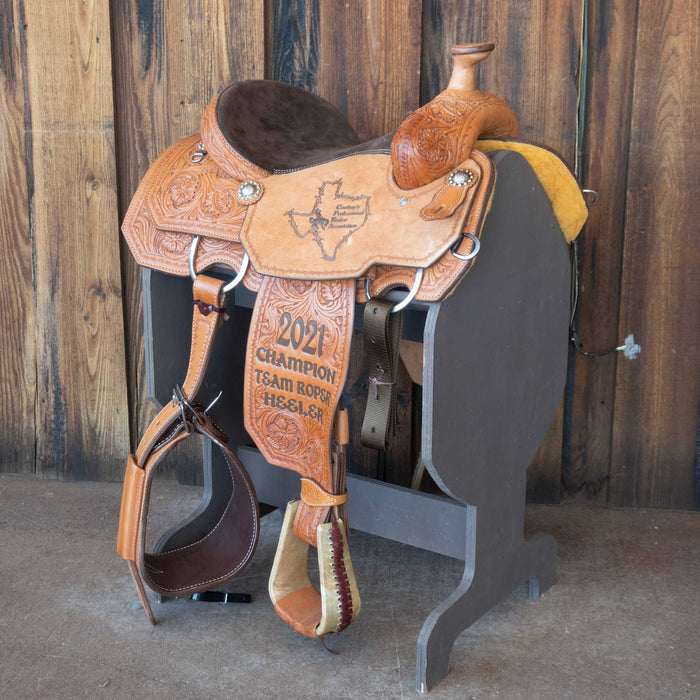 14.5" USED SLONE S TEAM ROPING SADDLE