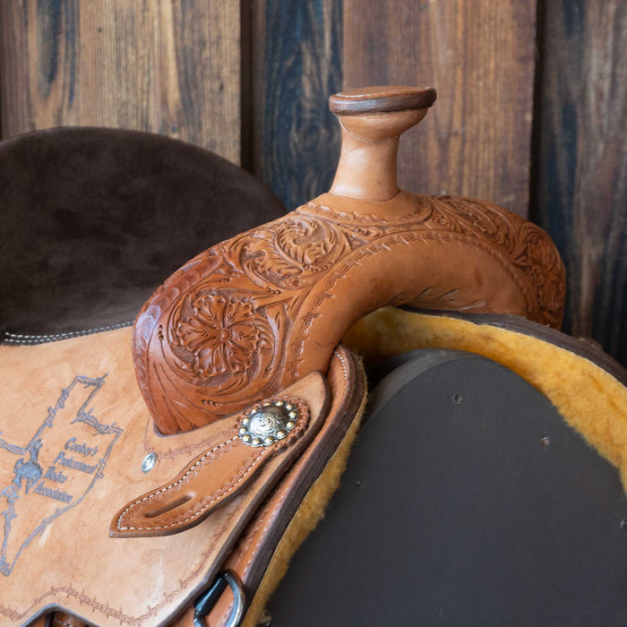 14.5" USED SLONE S TEAM ROPING SADDLE