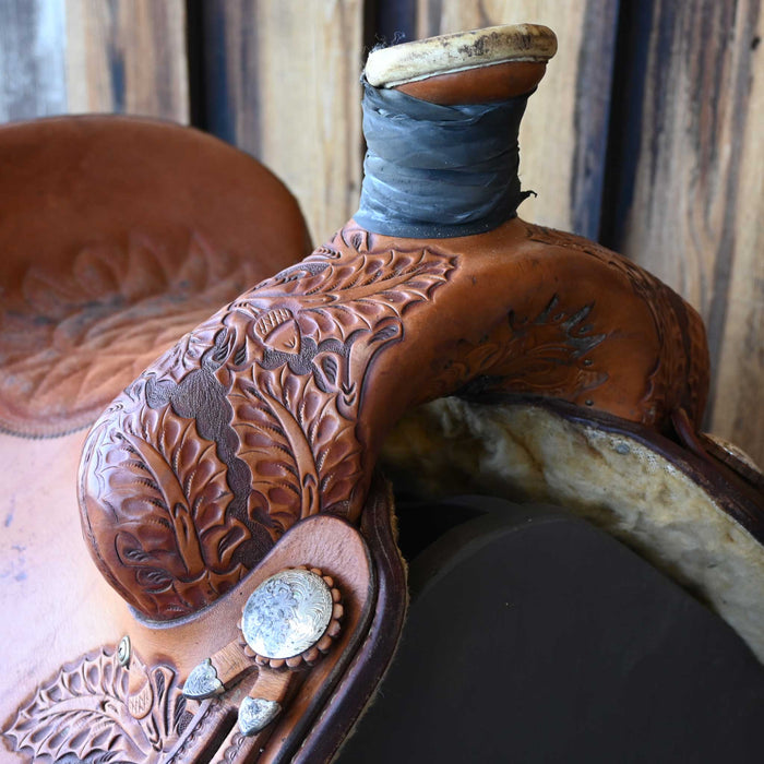16.5" USED COURT'S TEAM ROPING SADDLE Saddles - Used Courts Saddlery