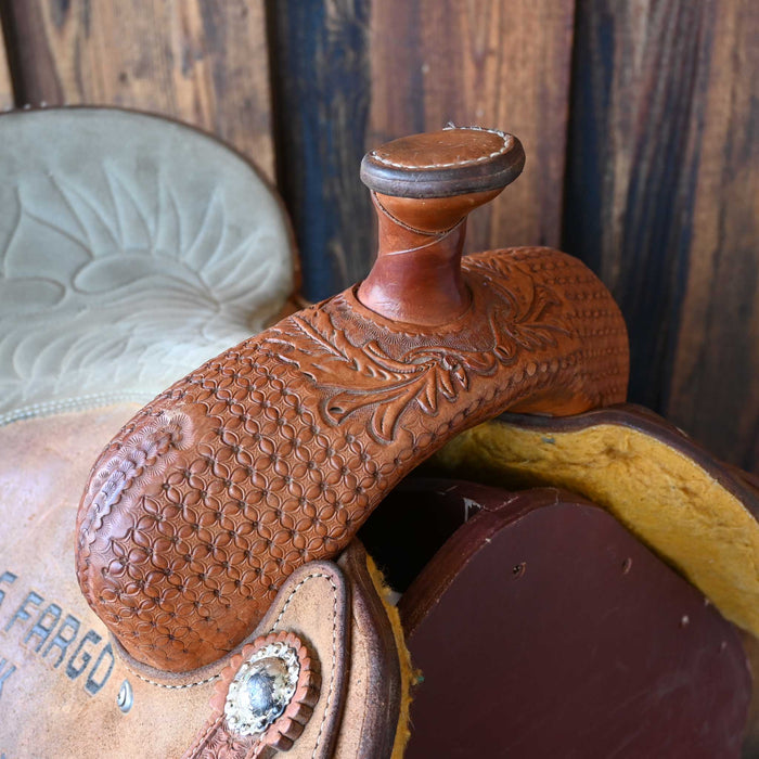 13.5" USED TOD SLONE TEAM ROPING SADDLE