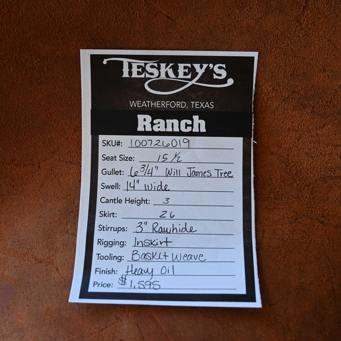 15.5" TESKEY'S STRIP DOWN RANCH SADDLE