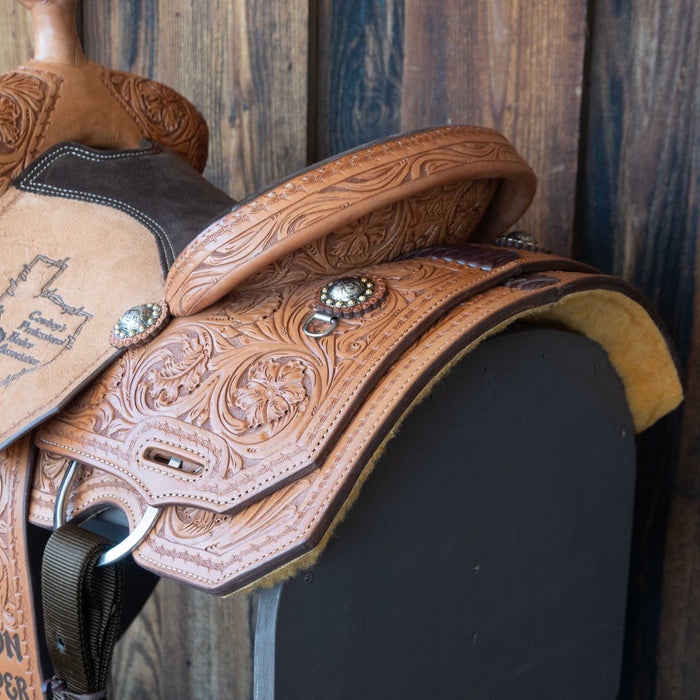 14.5" USED SLONE S TEAM ROPING SADDLE