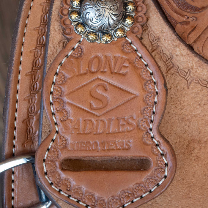 14.5" USED SLONE S TEAM ROPING SADDLE