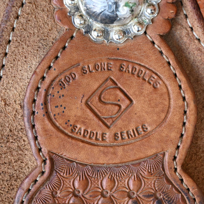13.5" USED TOD SLONE TEAM ROPING SADDLE