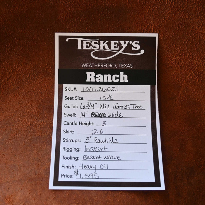 15.5" TESKEY'S STRIP DOWN RANCH SADDLE
