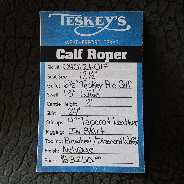 12.5" TESKEY'S CALF ROPING SADDLE Saddles - New Teskey's Saddlery
