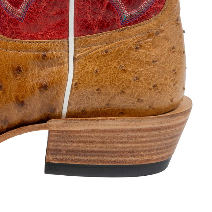 Horse Power Men's Cutter Toe Antique Saddle Full Quill Red Western Boot MEN - Footwear - Exotic Western Boots Horse Power