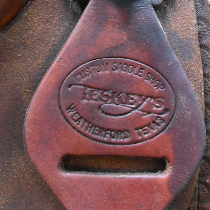 13.5" USED TESKEY'S TEAM ROPING SADDLE