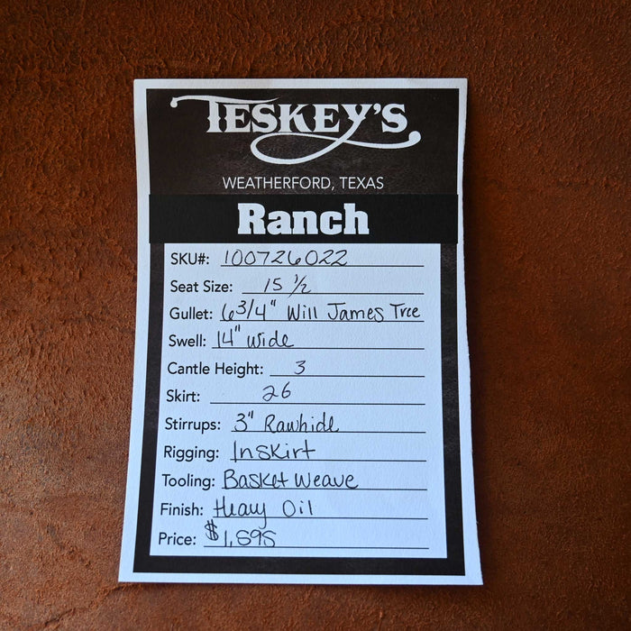 15.5" TESKEY'S STRIP DOWN RANCH SADDLE