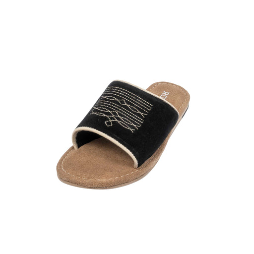 Roper Women's Hampton Black Cow Suede Slide Sandal WOMEN - Footwear - Sandals Roper Apparel & Footwear