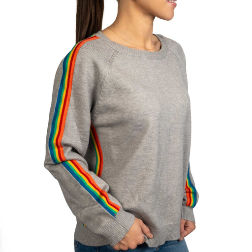 Heather Grey Rainbow Contrast Sweater WOMEN - Clothing - Sweaters & Cardigans Jodifl