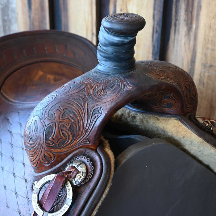 14.5" USED WAYLON WIKE TEAM ROPING SADDLE