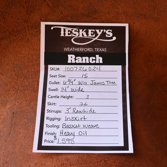 15" TESKEY'S STRIP DOWN RANCH SADDLE