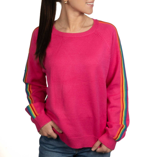 Fuchsia Rainbow Contrast Sweater WOMEN - Clothing - Sweaters & Cardigans Jodifl