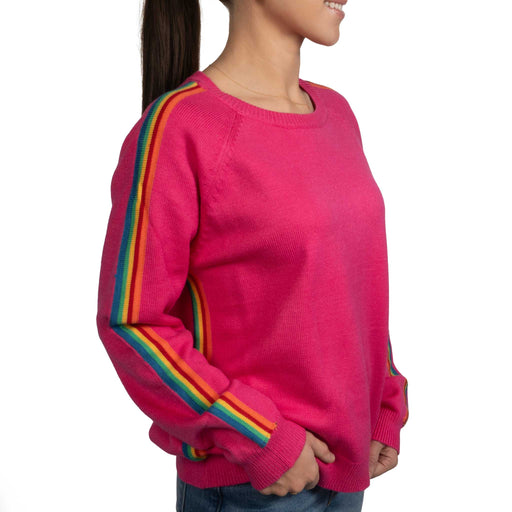 Fuchsia Rainbow Contrast Sweater WOMEN - Clothing - Sweaters & Cardigans Jodifl