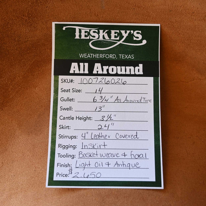 14" TESKEY'S ALL AROUND SADDLE