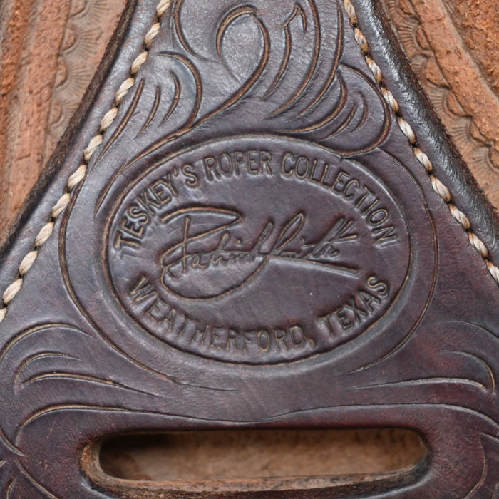 15.5" USED PATRICK SMITH ROPING SADDLE Saddles - Used Patrick Smith