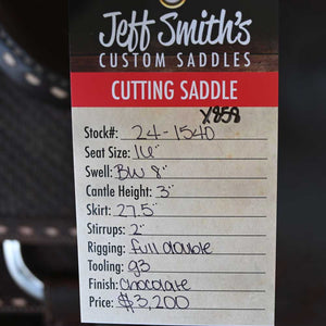 16" USED JEFF SMITH CUTTING SADDLE Saddles Jeff Smith   