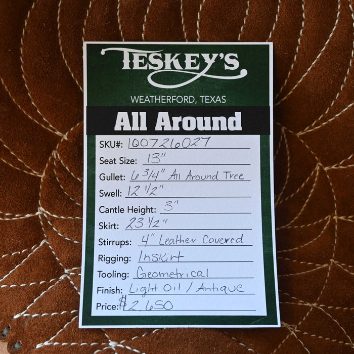 13" TESKEY'S ALL AROUND SADDLE