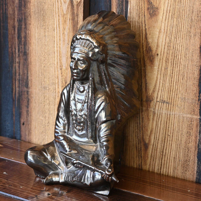 Vintage Ceramic Indian Chief w/Peace Pipe