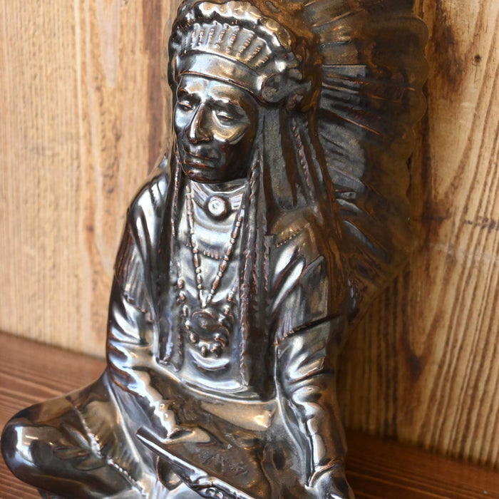 Vintage Ceramic Indian Chief w/Peace Pipe