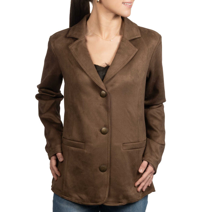 Cruel Denim Women's Brown Faux Suede Blazer WOMEN - Clothing - Sweaters & Cardigans Cruel Denim