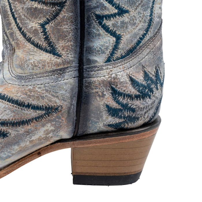 Corral Women's Tall Blue Crackled Embroidery Western Boot WOMEN - Footwear - Boots - Western Boots Corral Boots