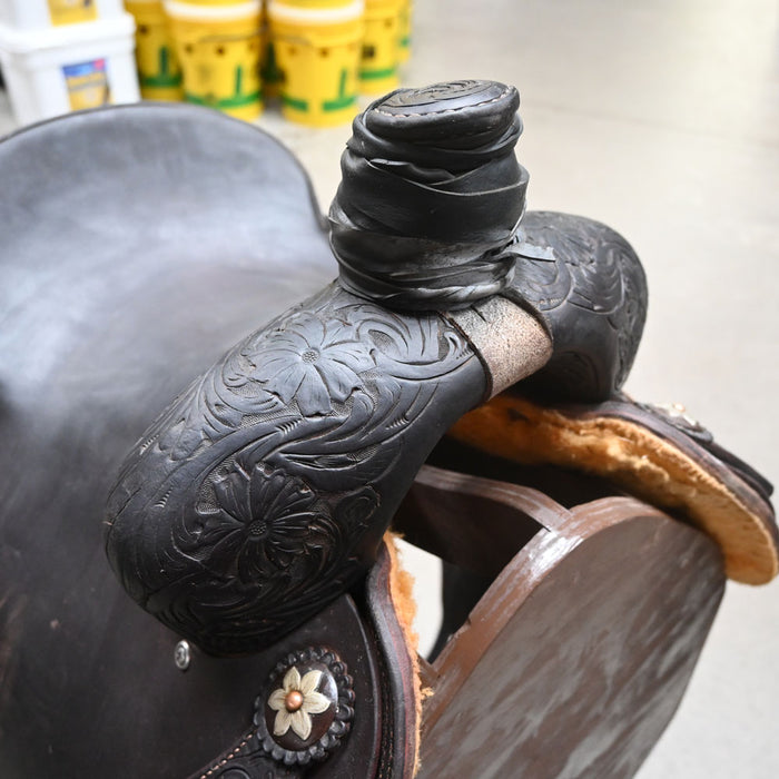 14" USED JEFF SMITH ROPING SADDLE Saddles - Used Jeff Smith