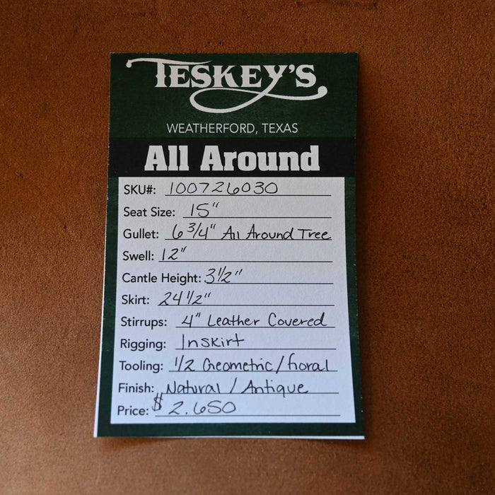 15" TESKEY'S ALL AROUND SADDLE