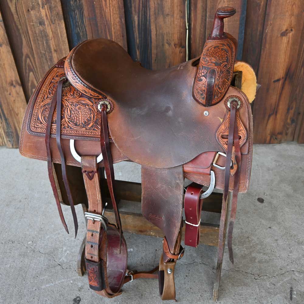 15.5" USED RANCH CUTTING SADDLE Saddles Jeff Smith   