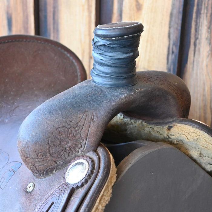 14.5" USED CACTUS TEAM ROPING TROPHY SADDLE
