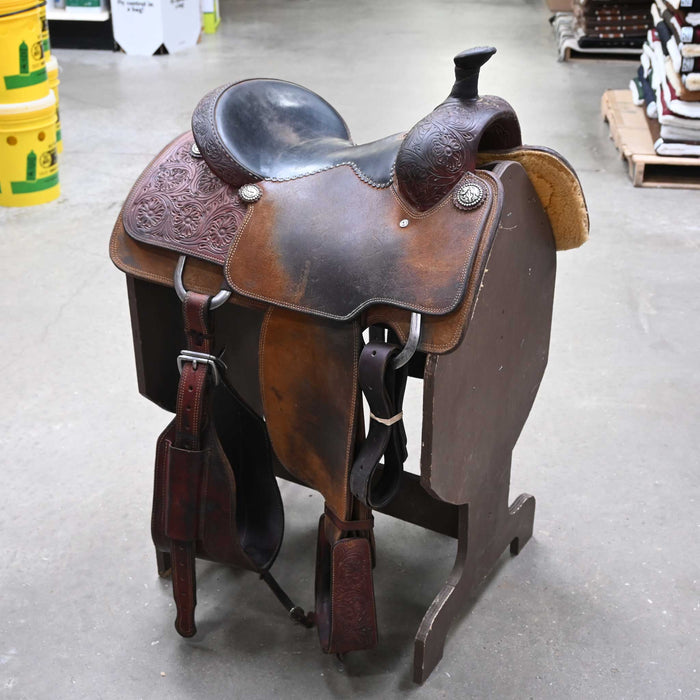 14" USED CACTUS RELENTLESS TEAM ROPING SADDLE