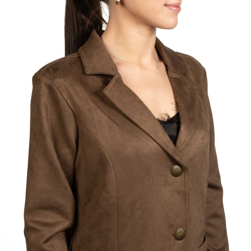 Cruel Denim Women's Brown Faux Suede Blazer WOMEN - Clothing - Sweaters & Cardigans Cruel Denim