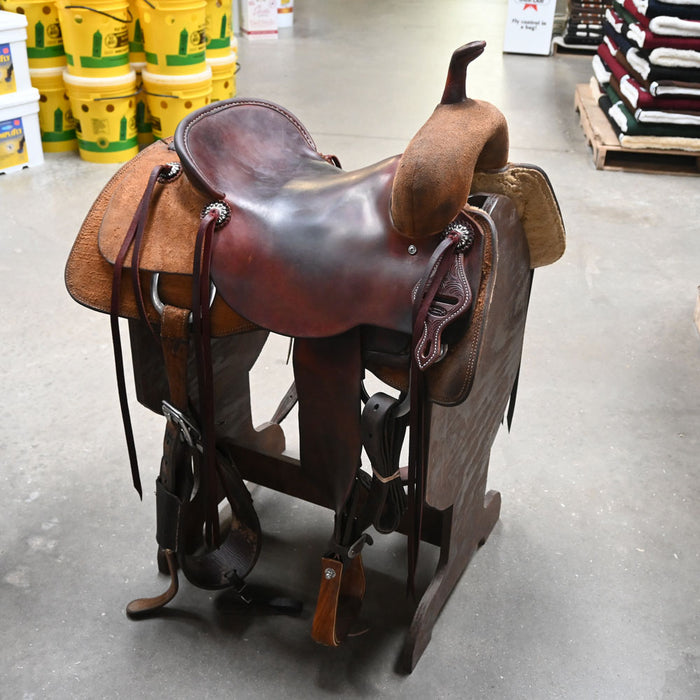 16.5" USED JEFF SMITH CUTTING SADDLE Saddles - Used Jeff Smith