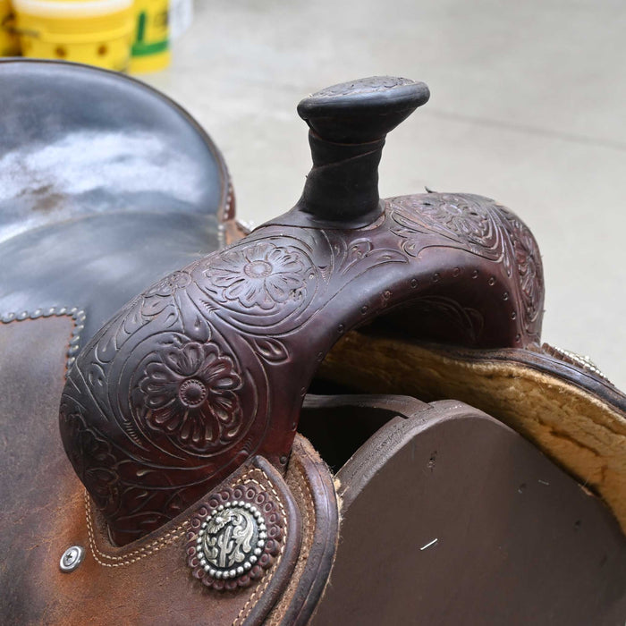 14" USED CACTUS RELENTLESS TEAM ROPING SADDLE