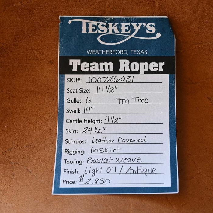 14.5" TESKEY'S TEAM ROPING SADDLE