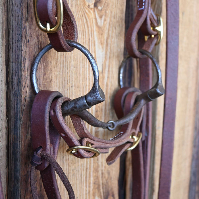 Cowboy Tack D-Ring Snaffle Bridle Rig w/Browband Headstall