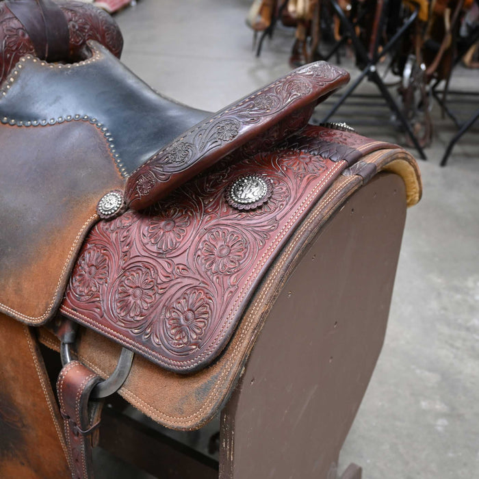 14" USED CACTUS RELENTLESS TEAM ROPING SADDLE